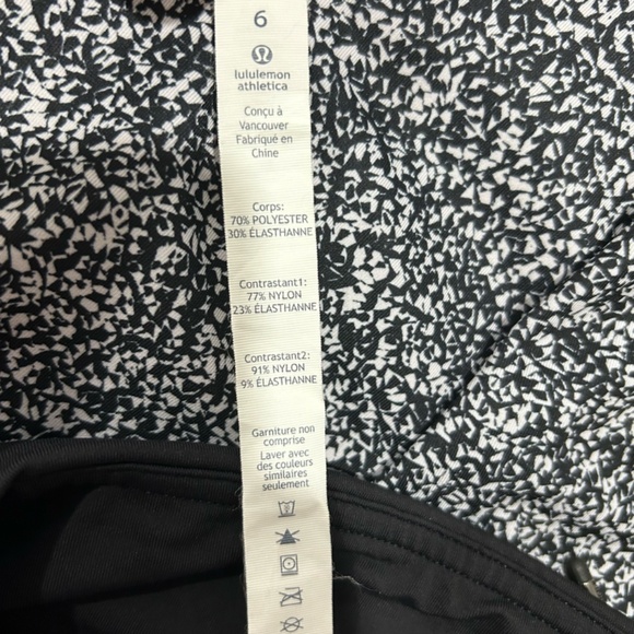 LULULEMON Pace Cropped Tight/Leggings in Static White Black/Raspberry Size 6 - Picture 6 of 6